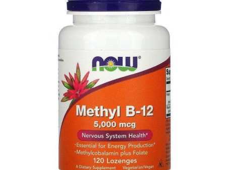 Methyl B12 5000mcg (Methylcobalamin Plus Folate) 120 Lozenges - Now Foods Online now