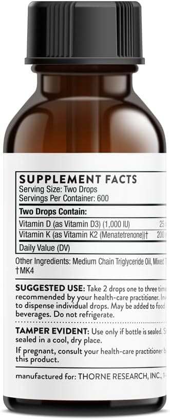 Vitamin D+K2 (D3 K2) (1oz - 30ml) - Thorne Research For Cheap