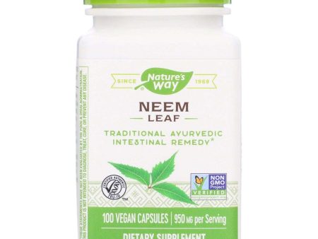 Neem Leaf 950mg, 100 Vegan Capsules - Nature s Way Fashion