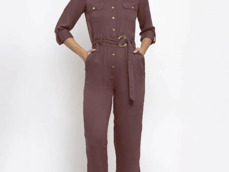 Women Brown Solid Jumpsuit - Rasiya Online Sale