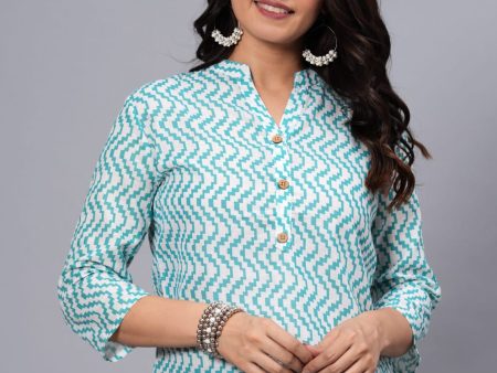 Women Elegant Printed Cotton Top - Rasiya Supply