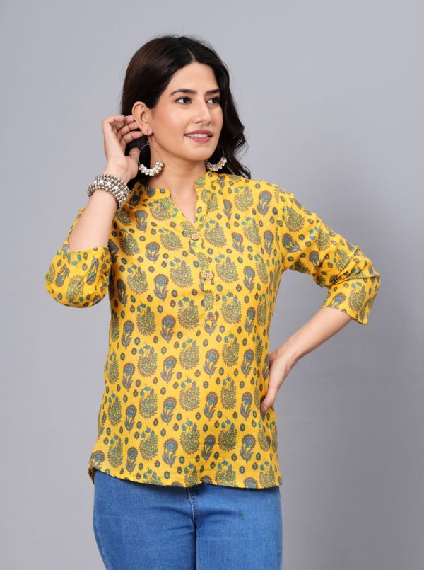 Women Elegant Printed Cotton Top - Rasiya Online