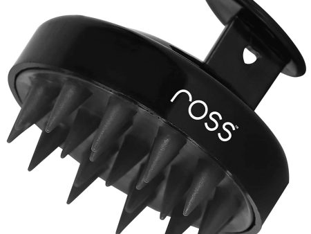 Ross Round Hair Scalp Manual Massager Black Shampoo Brush Hot on Sale