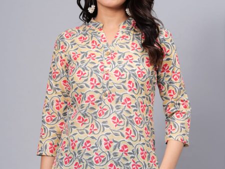 Women Elegant Printed Cotton Top - Rasiya Online now