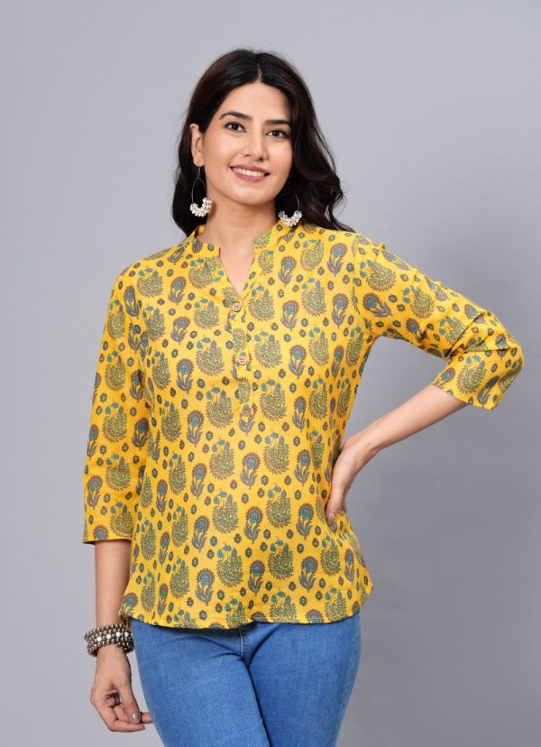 Women Elegant Printed Cotton Top - Rasiya Online