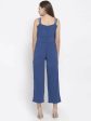 Women Blue Solid Embellished Jumpsuit - Rasiya on Sale