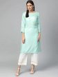 Women Blue Yoke Design Straight Kurta - Rasiya Online now