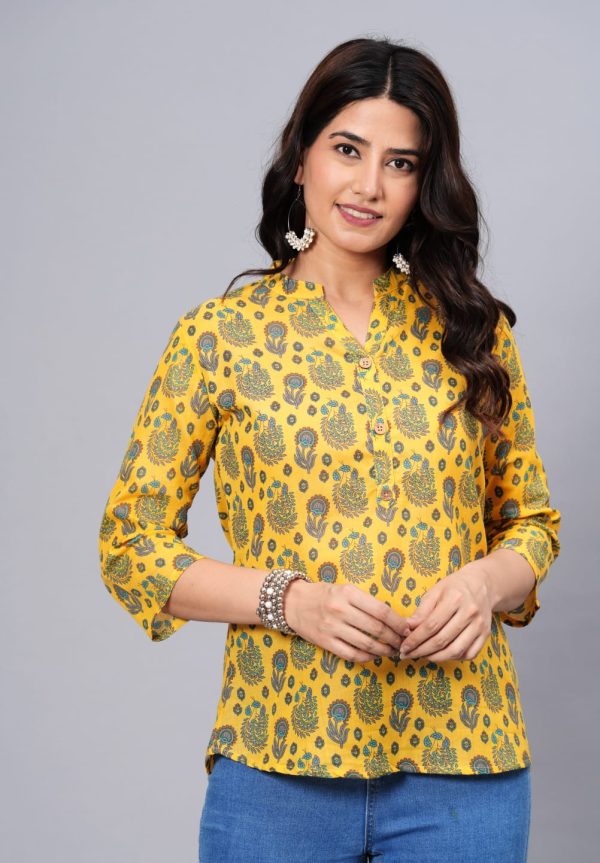 Women Elegant Printed Cotton Top - Rasiya Online